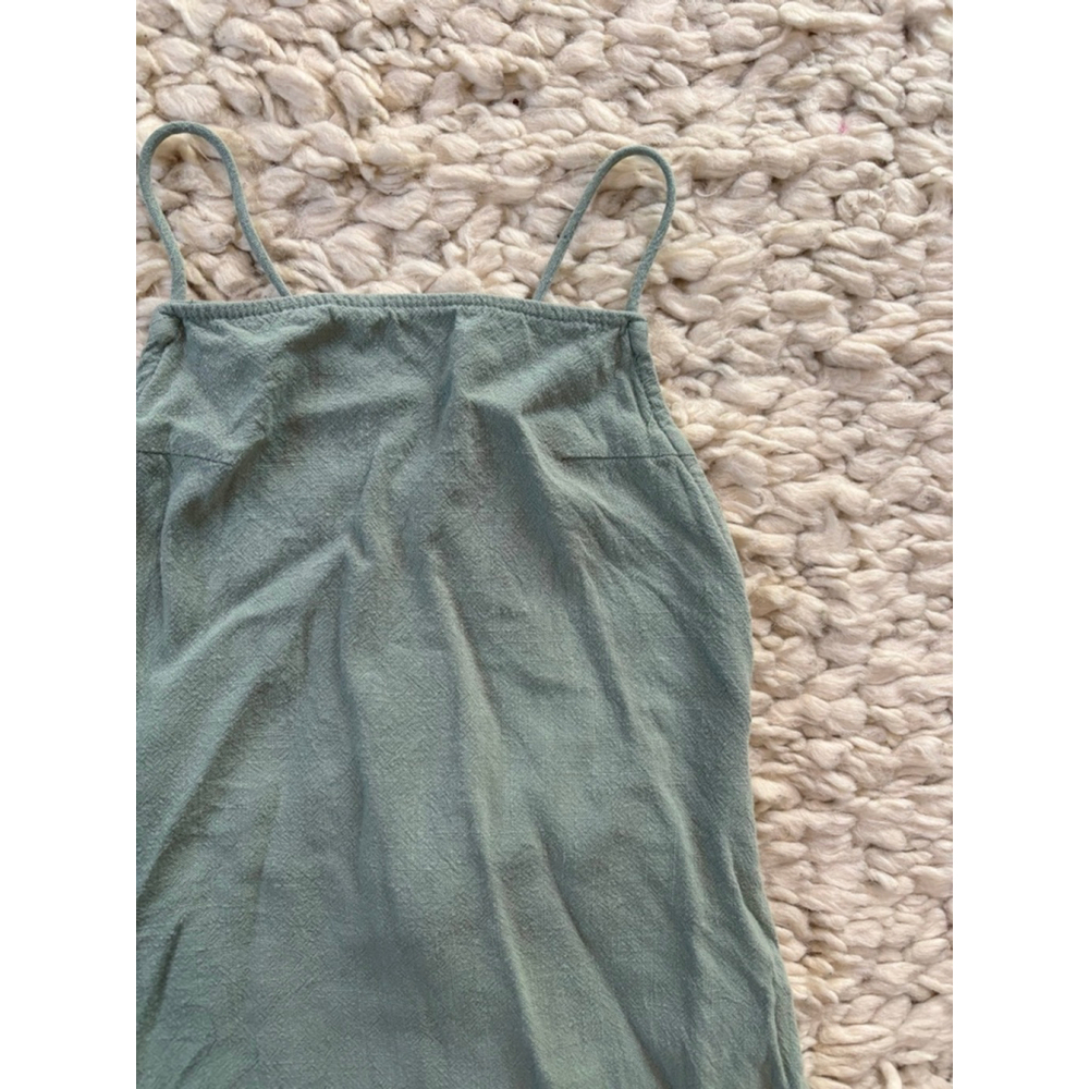 Women's Princess Polly Sage Green Mini Dress US 0 Backless Linen Blend - Picture 9 of 11